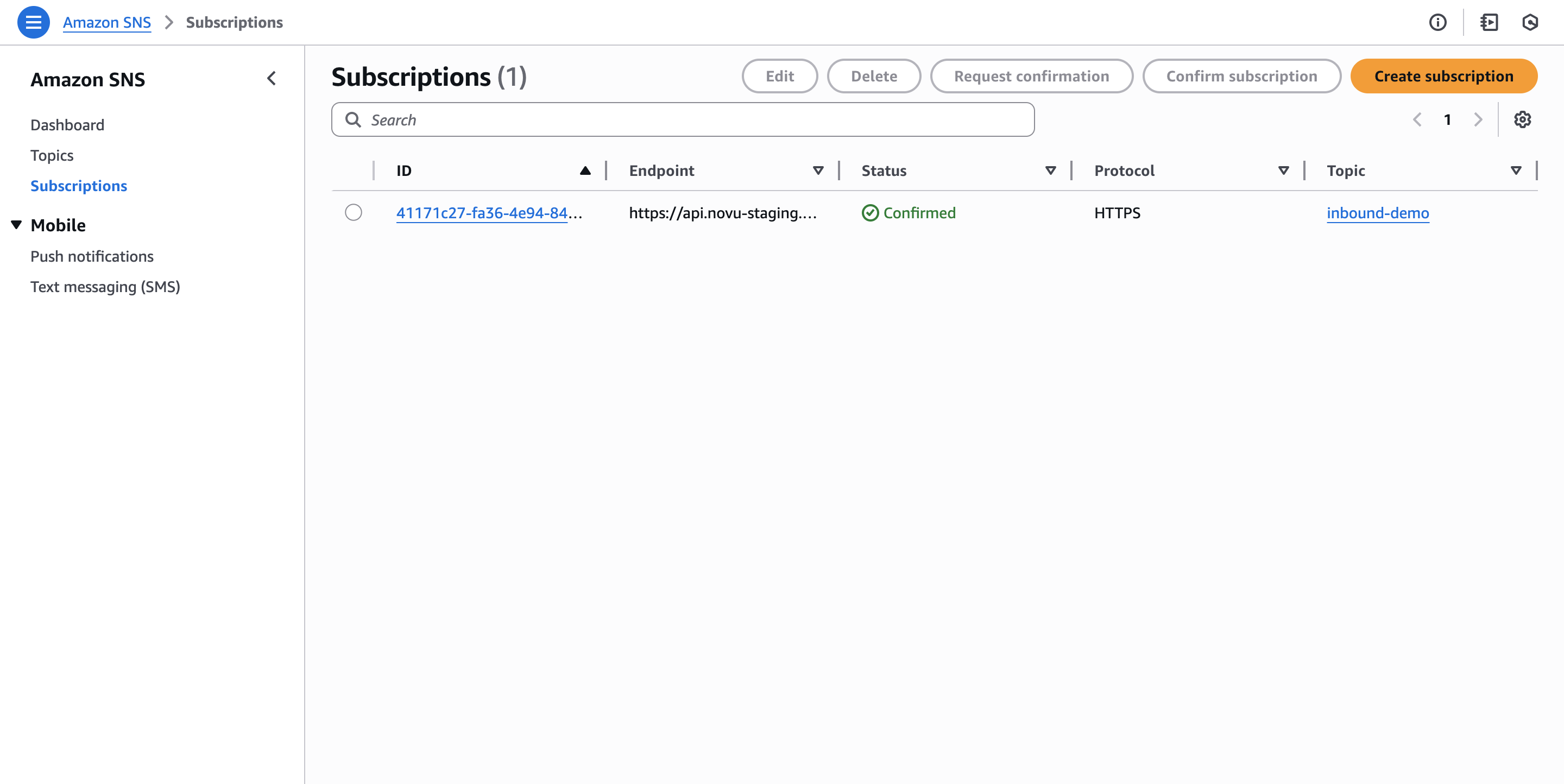 Subscription confirmed